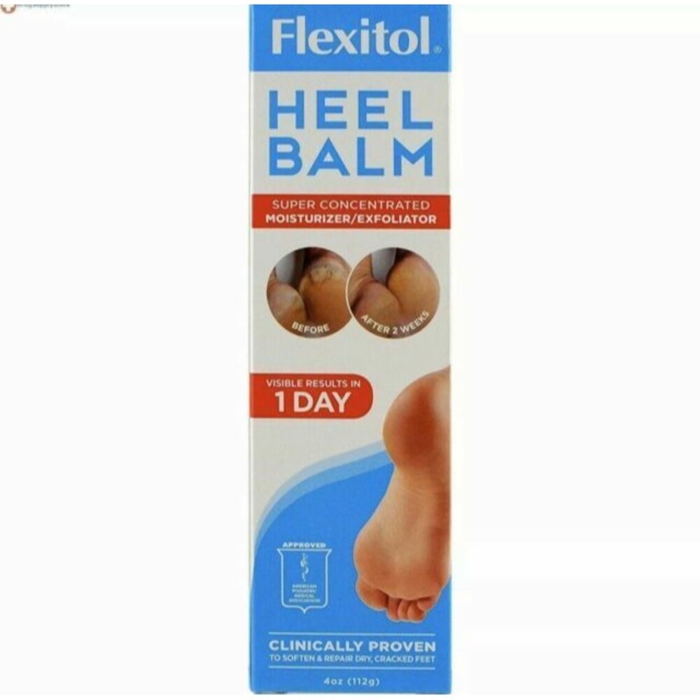 Flexitol Heel Balm Concentrated Moisturizer Exfoliator Soften Repair Feet 4oz